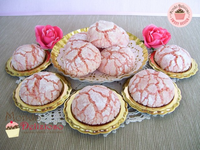 Pink Lemon Crinkle Cookies